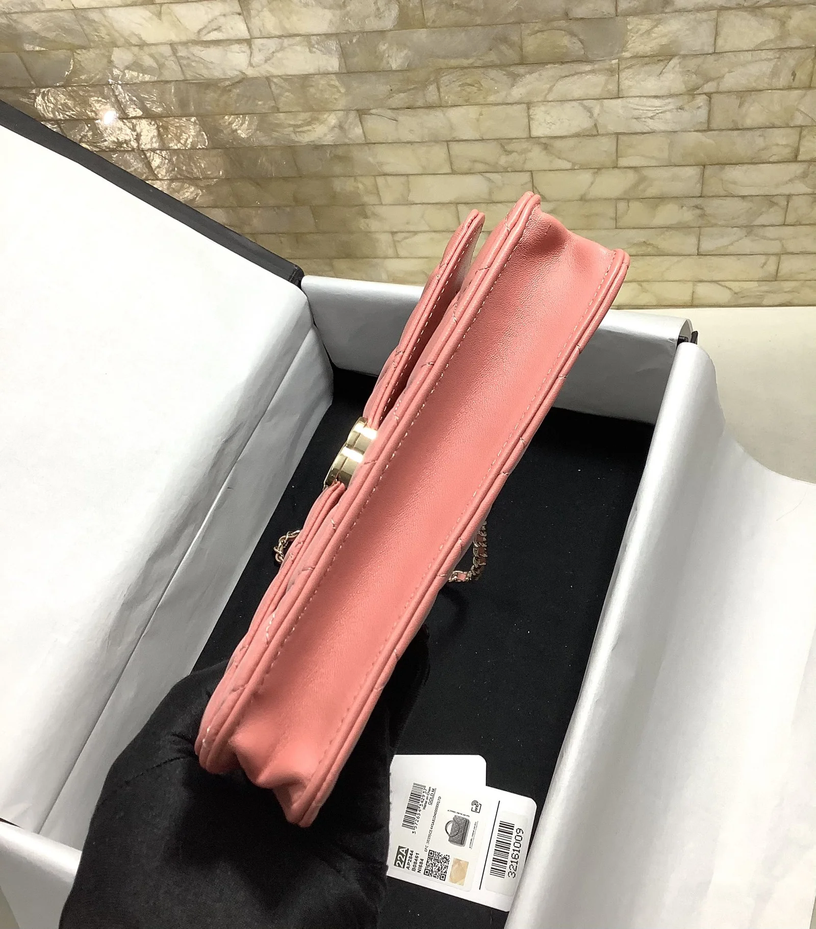 Chanel Hand-Held Oblique Cross Bag Pink For Women, Women’s Bags 6.7in/19cm