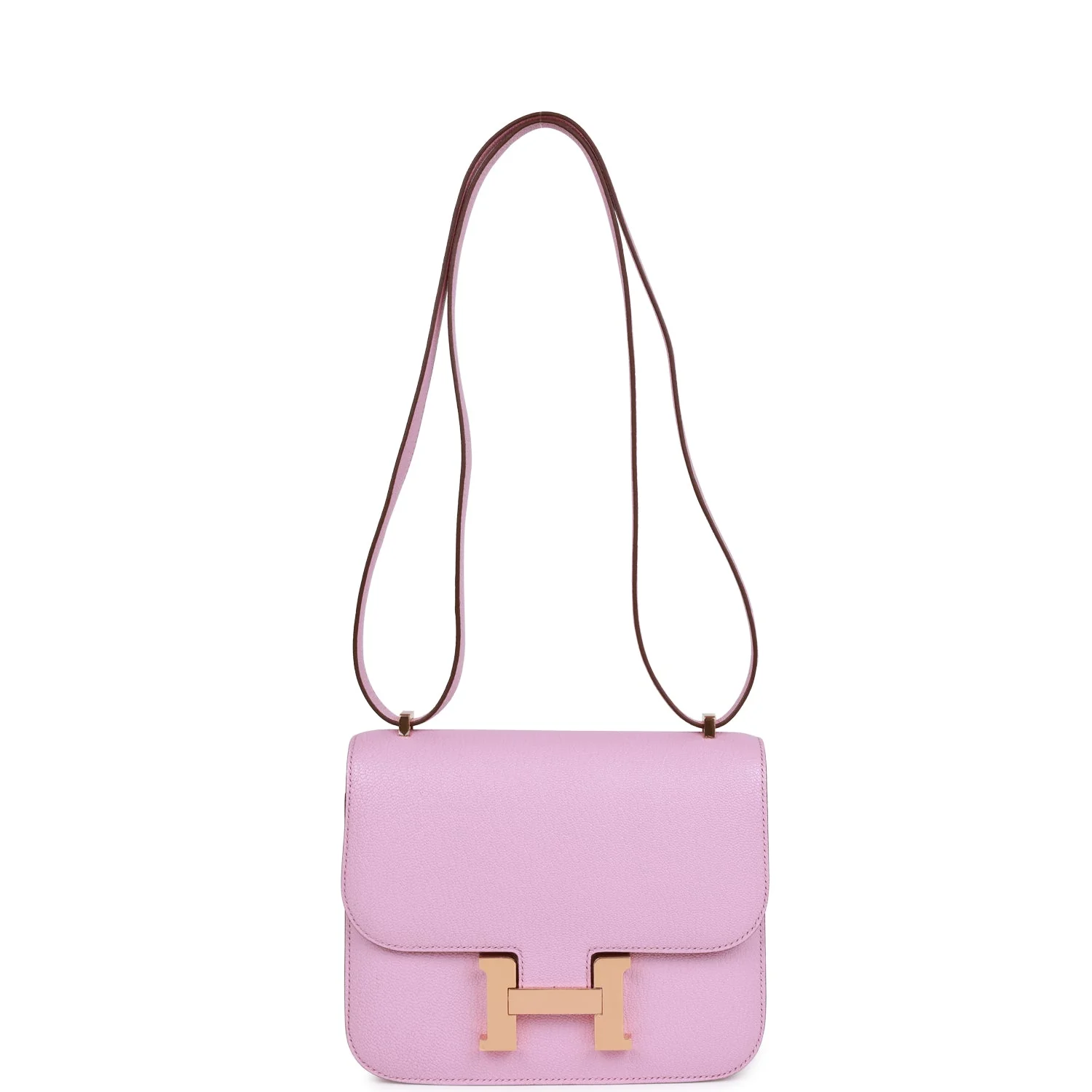 Hermes Constance 18 Mauve Sylvestre Chevre Rose Gold Hardware