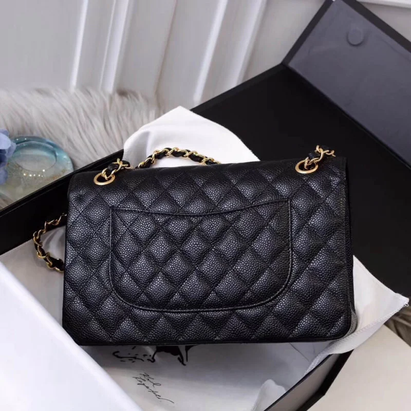 Chanel Caviar Calfskin Class-Flap Bag A01112 Black