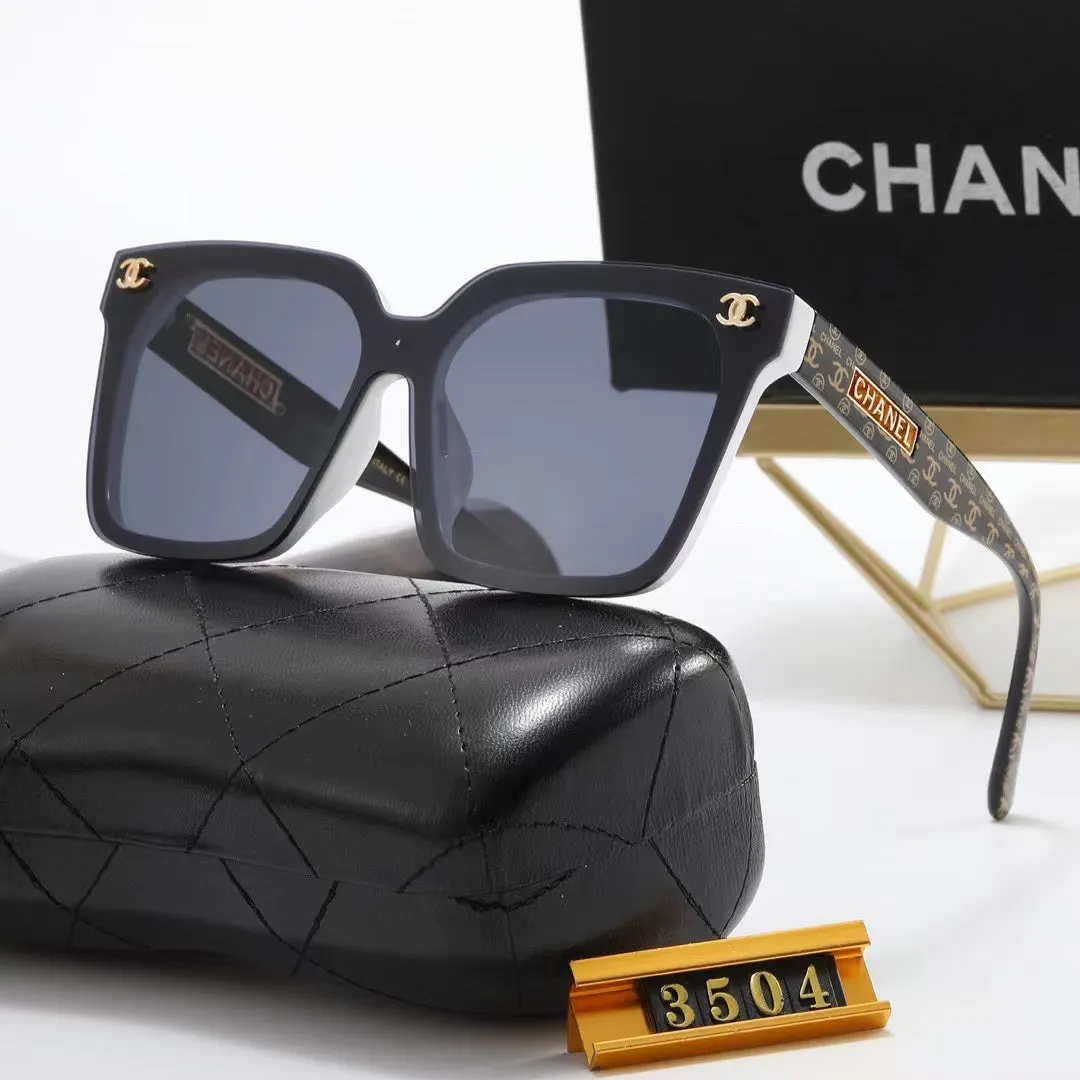 8-color fashion double C square letter printing temple polarized sunglasses