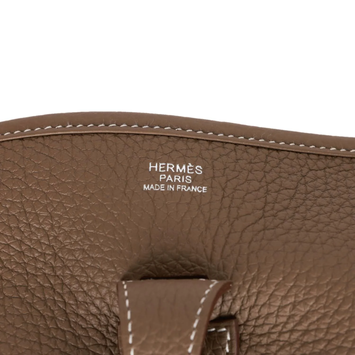 Pre-owned Hermes Evelyne III PM Etoupe Clemence Palladium Hardware
