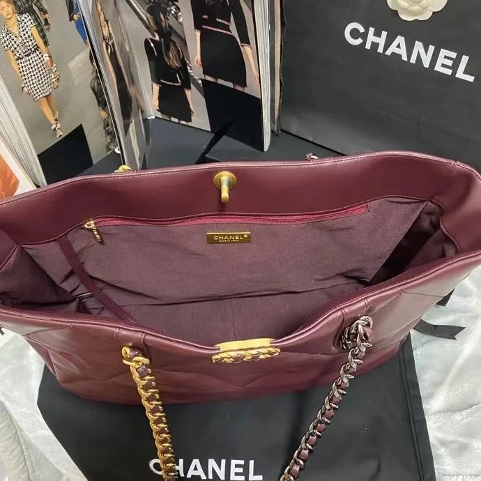 Chanel Shopping Chanel Bag 19 Dark Red For Women, Women’s Bags 16in/41cm AS3660 B04852 NK294