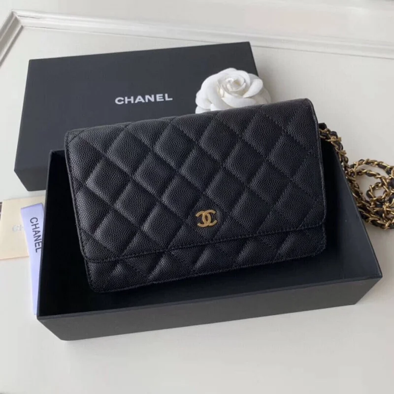 Chanel Caviar Quilted Wallet On Chain W-A33814