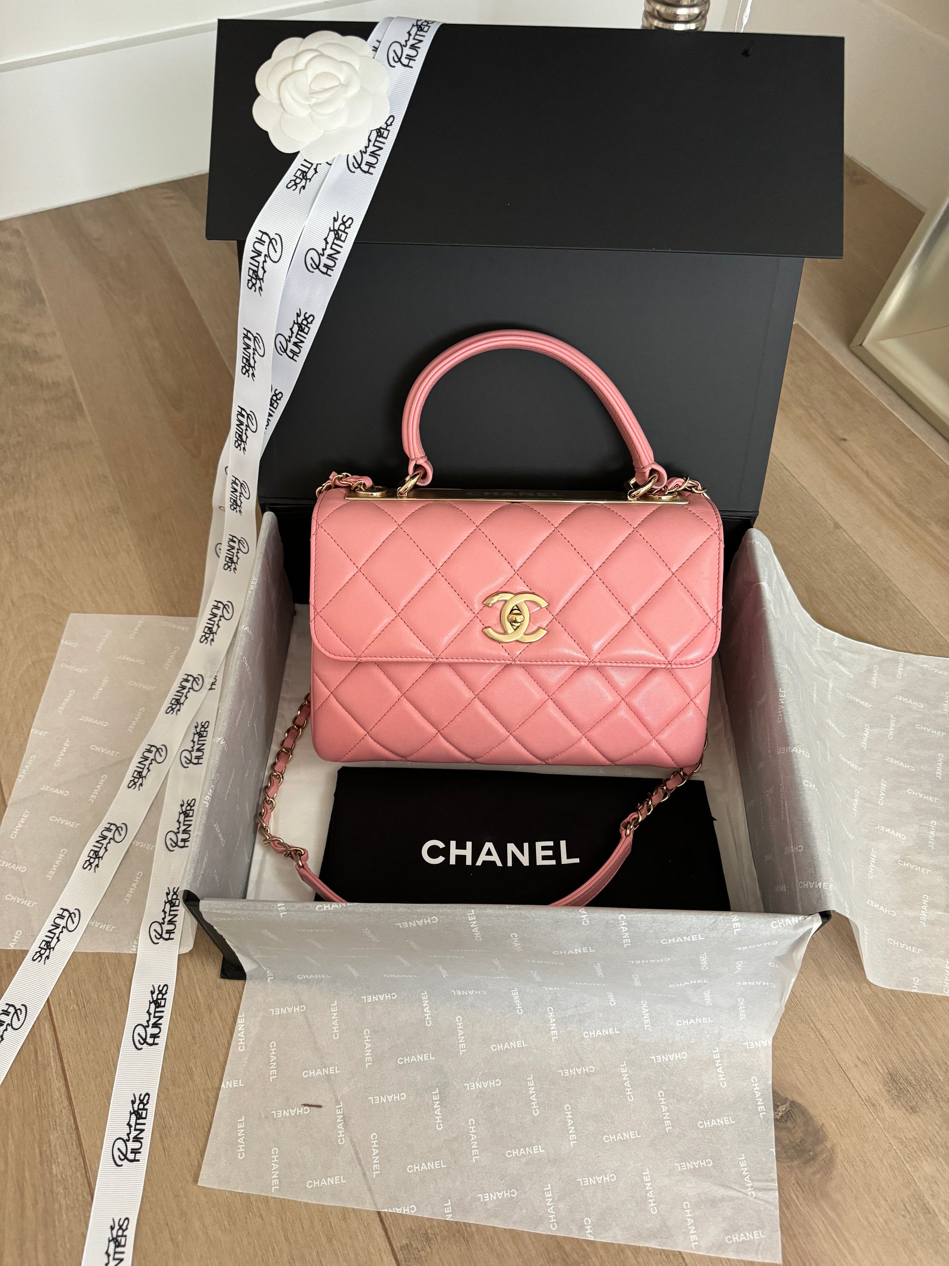 CHANEL TRENDY SMALL BABY PINK LAMBSKIN GHW