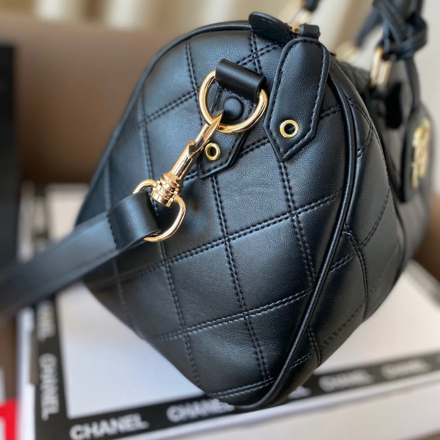 Diamond Quilted Two-Way Tote