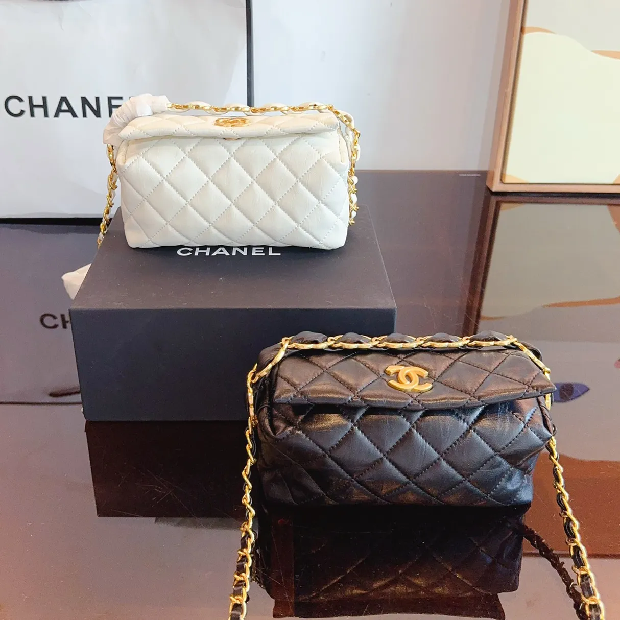 Small CC Links Hobo Bag