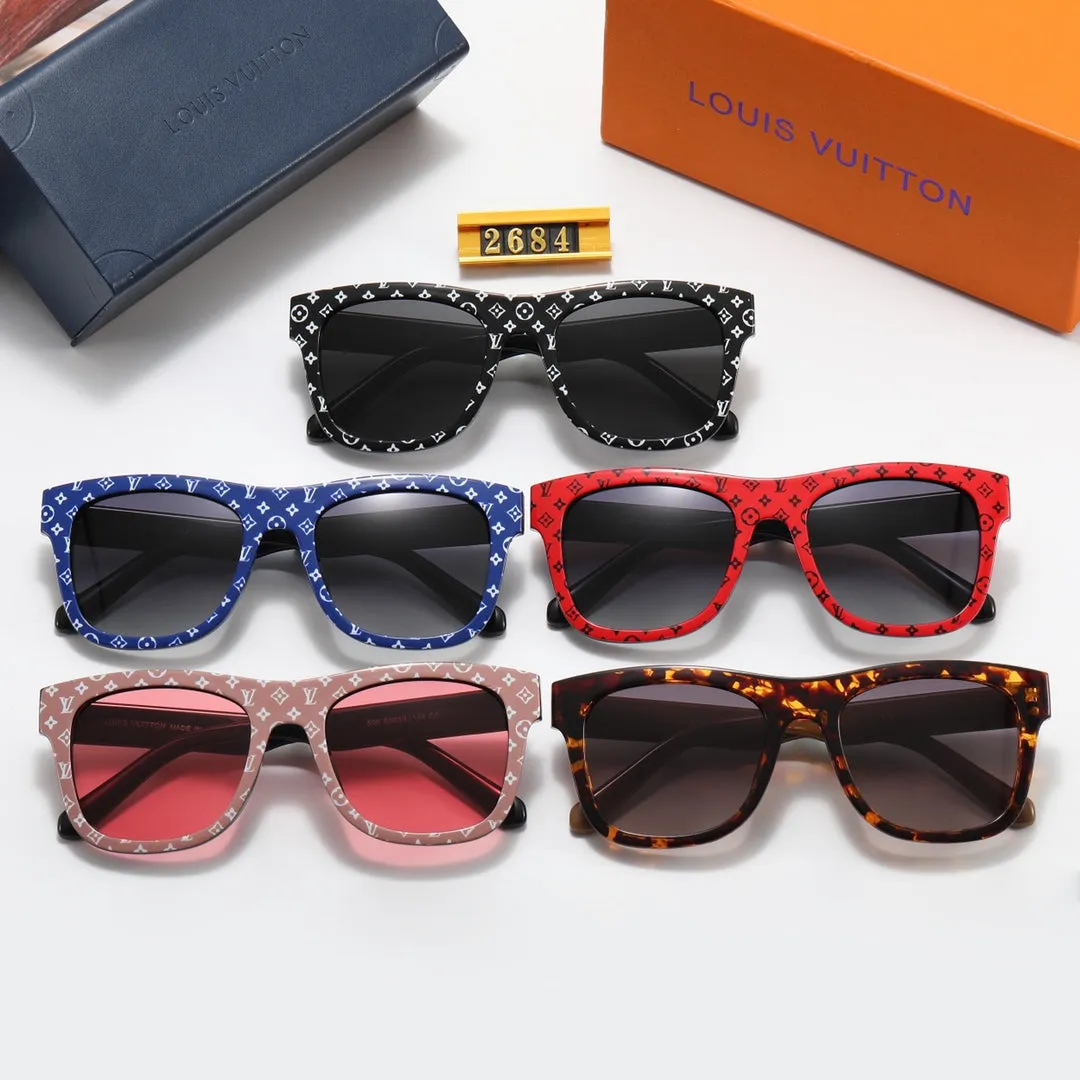 5 color fashion oval four-leaf clover print polarized sunglasses