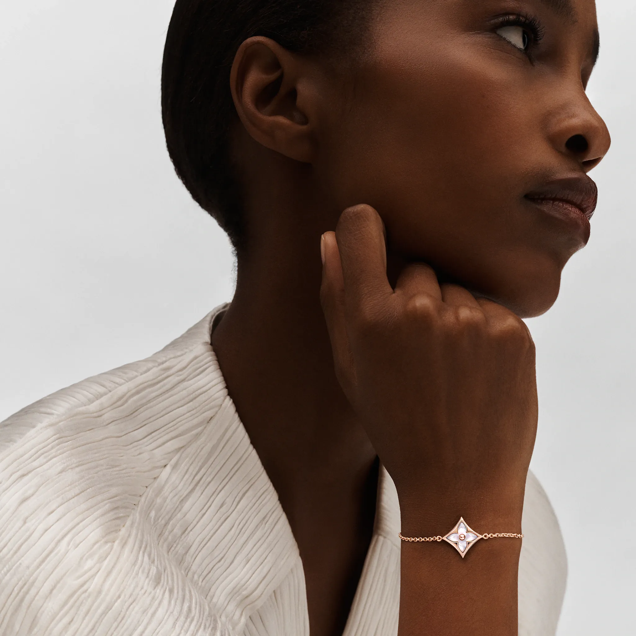 Color Blossom Star rose gold and white mother-of-pearl bracelet