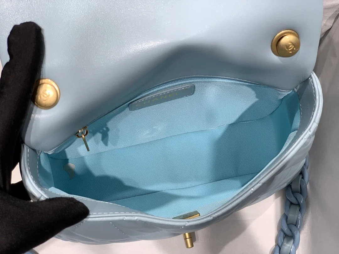 Chanel Small Flap Bag Gold-Tone Metal Blue Bag For Women 16cm/6.2in