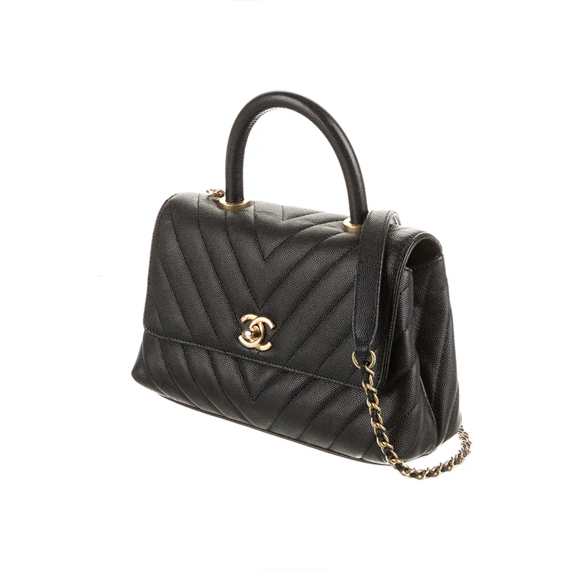 Mini Chevron Coco Handle Bag