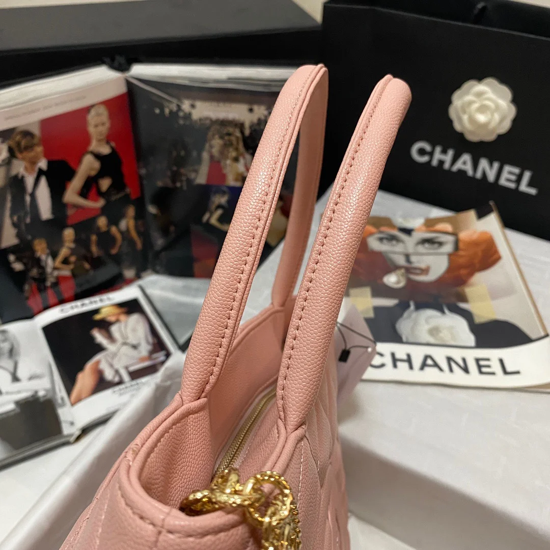 Chanel Medallion Tote Gold Hardware Caviar Pink For Women, Women’s Handbags, Shoulder Bags 15.6in/32cm