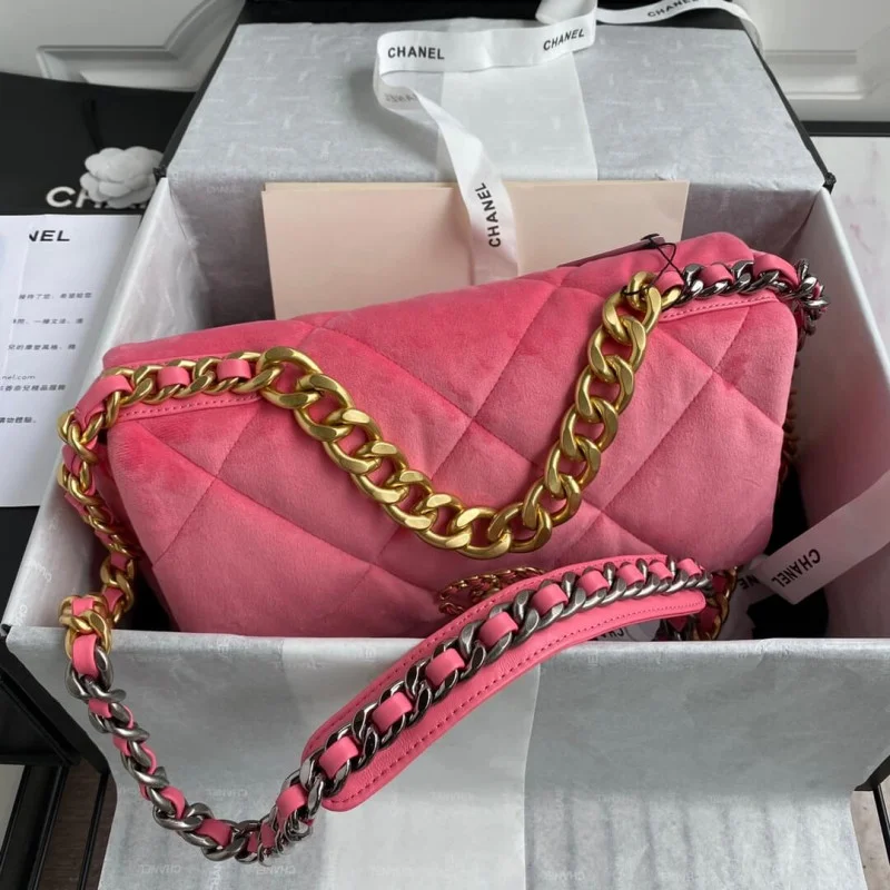 Chanel 19 Large Velvet Flap Bag As1161