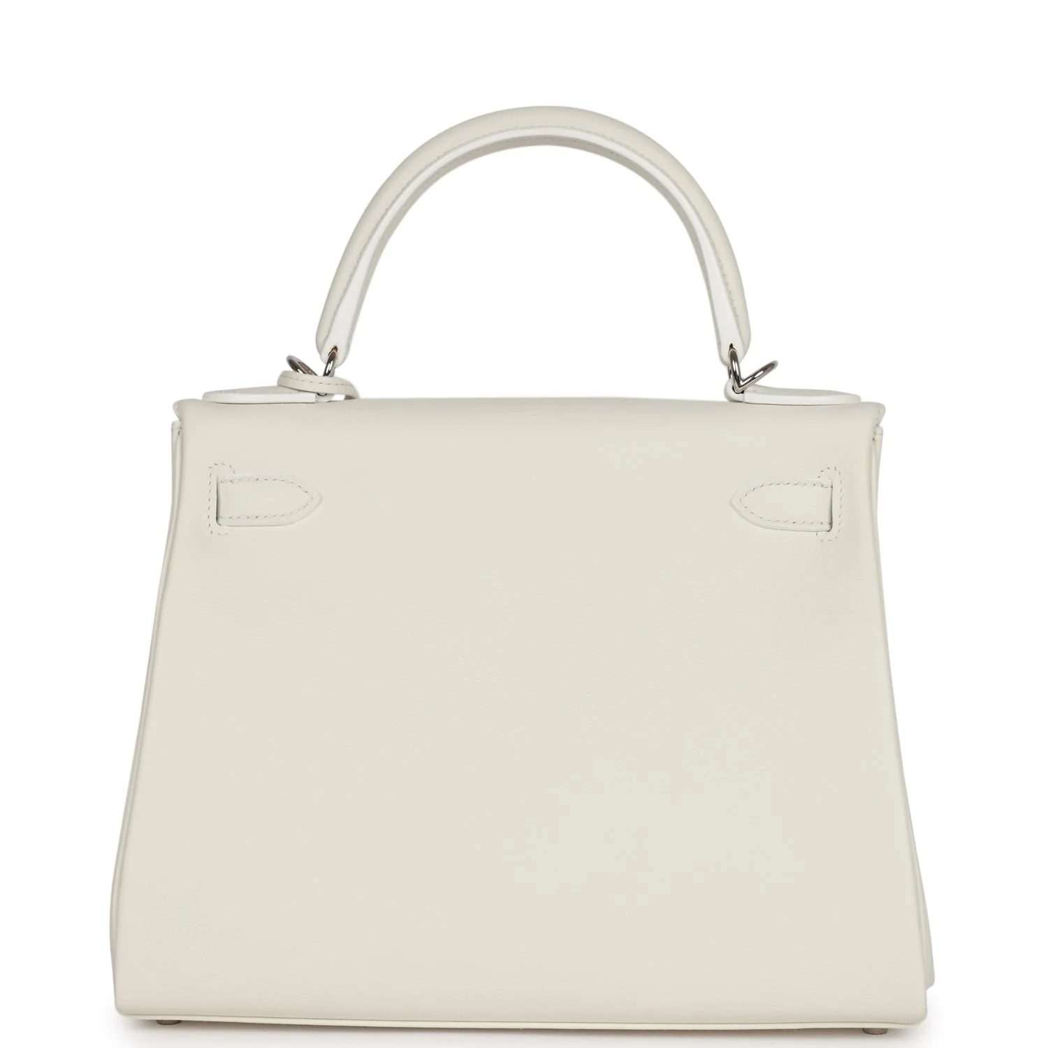 Hermes Kelly Retourne 28 White Evercolor Palladium Hardware