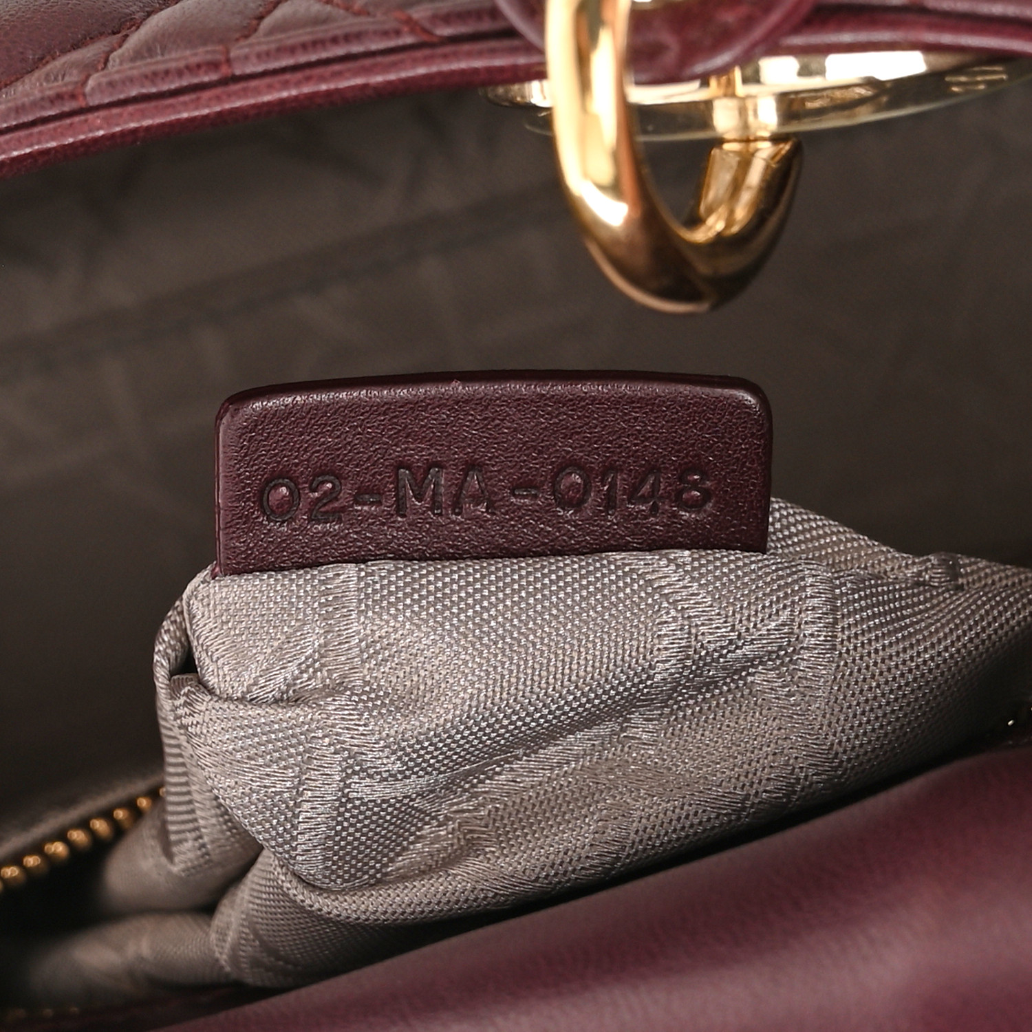 Lambskin Cannage Mini Lady Dior Plum