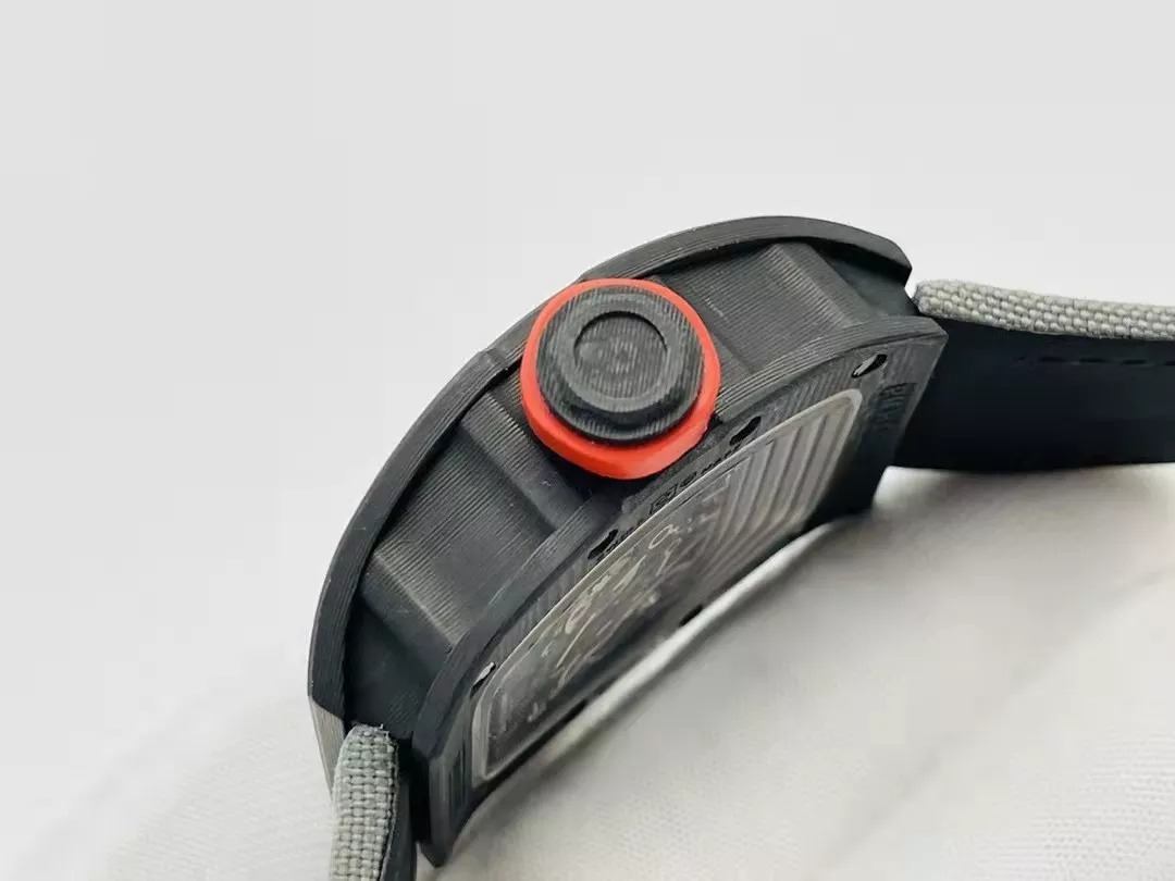 RM055 Skeleton Dial Black Bezel Gray Canvas Strap RMS RMUL2