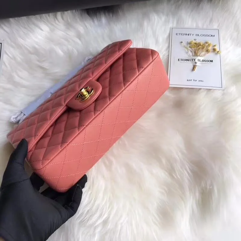 Chanel 1112 Rose Quartz Medium Size 2.55 Lambskin Leather Flap Bag