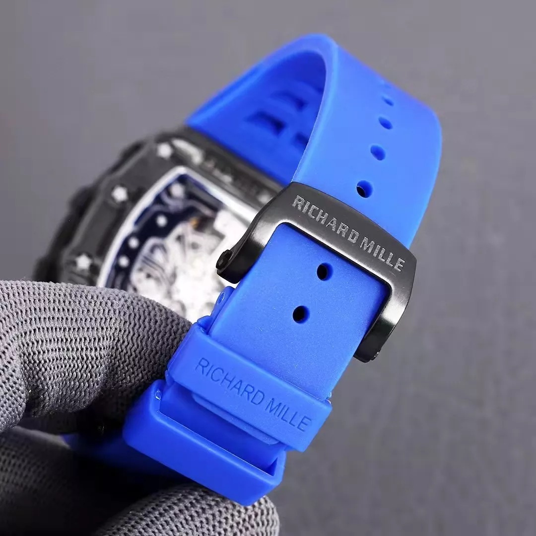 RM 11-03 Skeleton Blue Dial Black Bezel Blue Rubber Strap ZY 7750