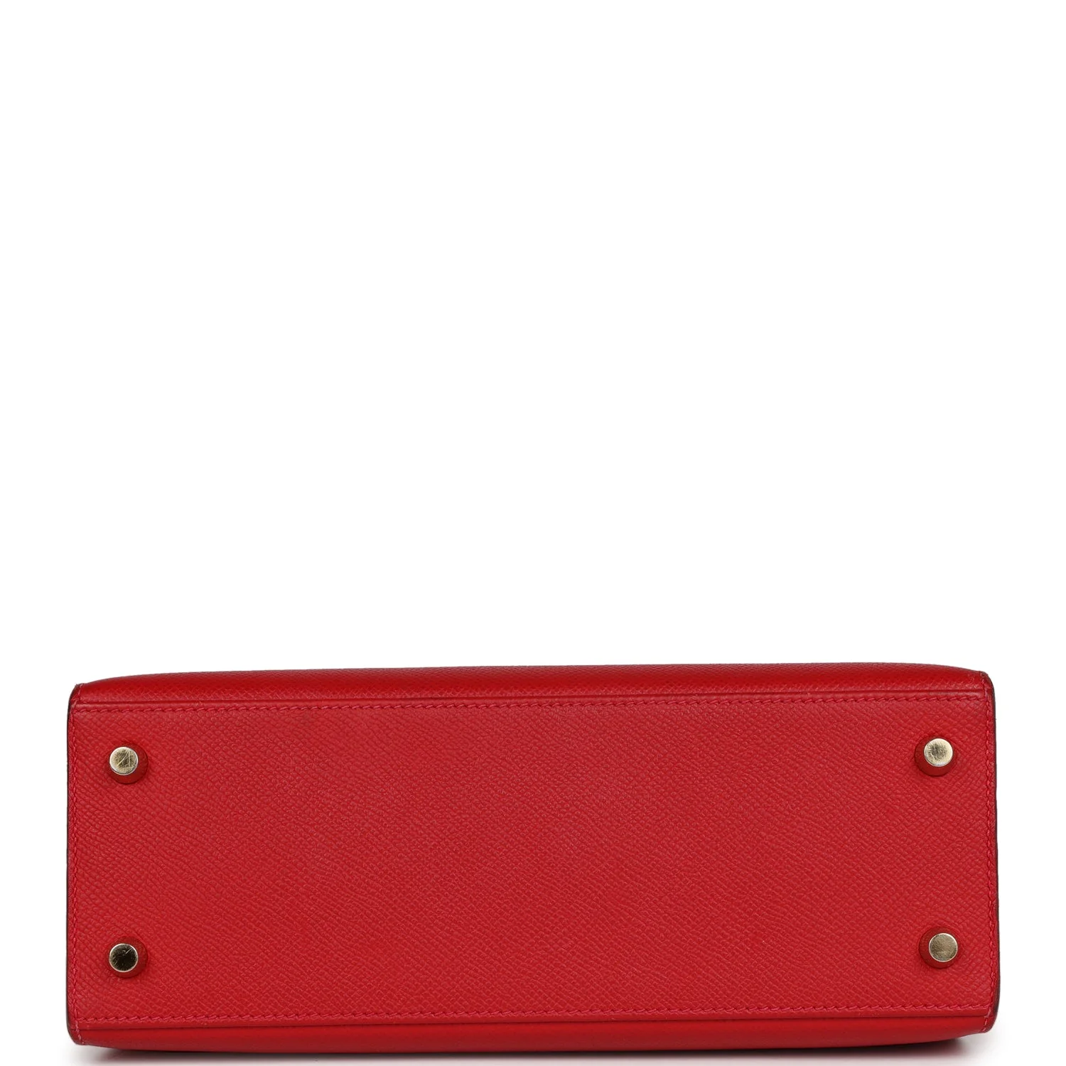 Pre-owned Hermes Kelly Sellier 25 Rouge Casaque Epsom Gold Hardware
