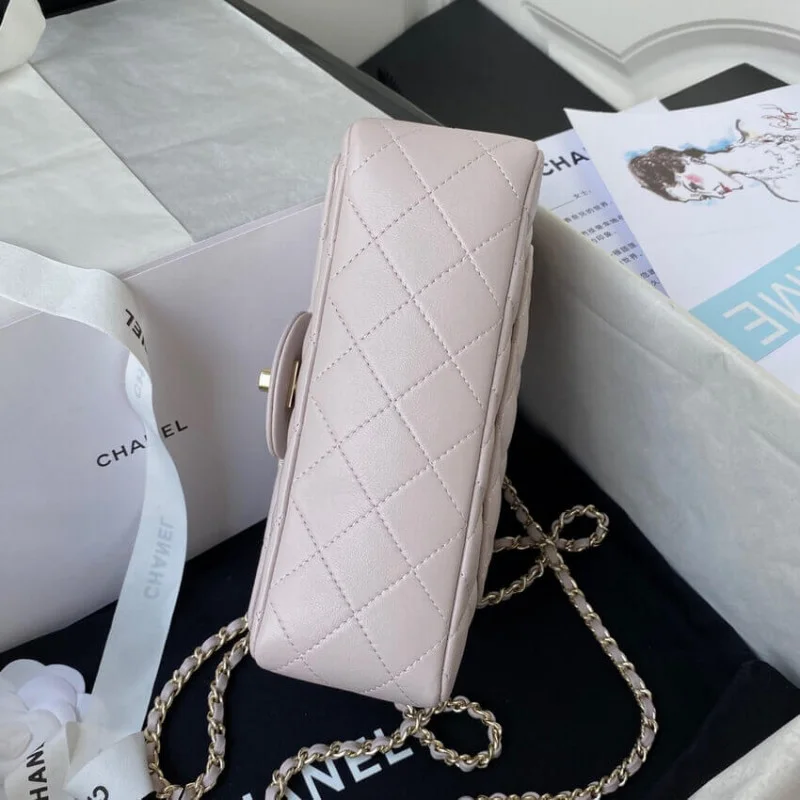 Chanel Mini Flap Bag With Top Handle As2431 In Iridescent Lambskin