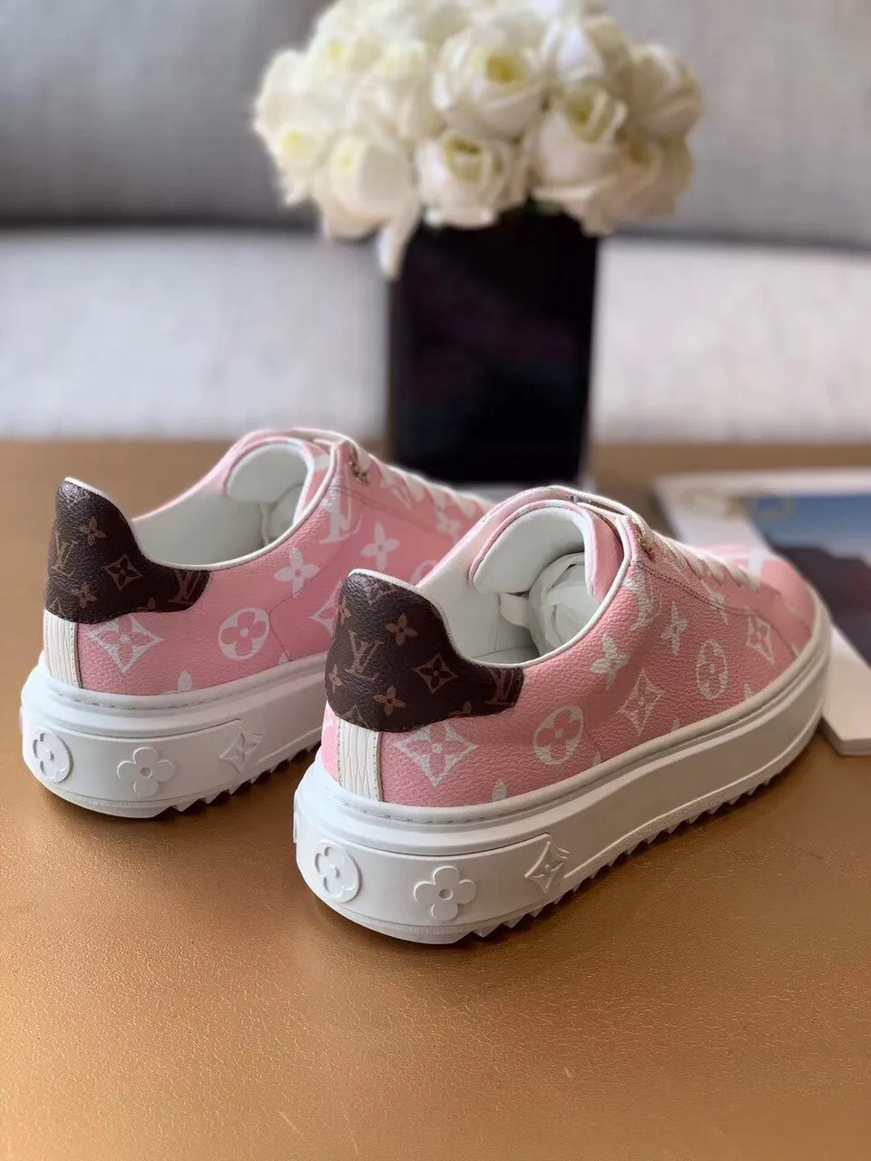 L Time Out Sneaker Patent Monogram Material Pink For Women L