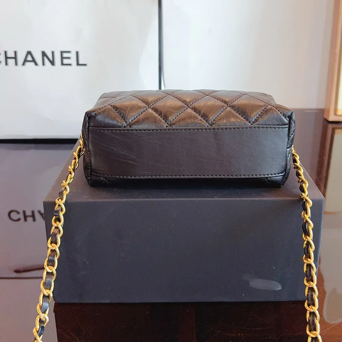 Small CC Links Hobo Bag