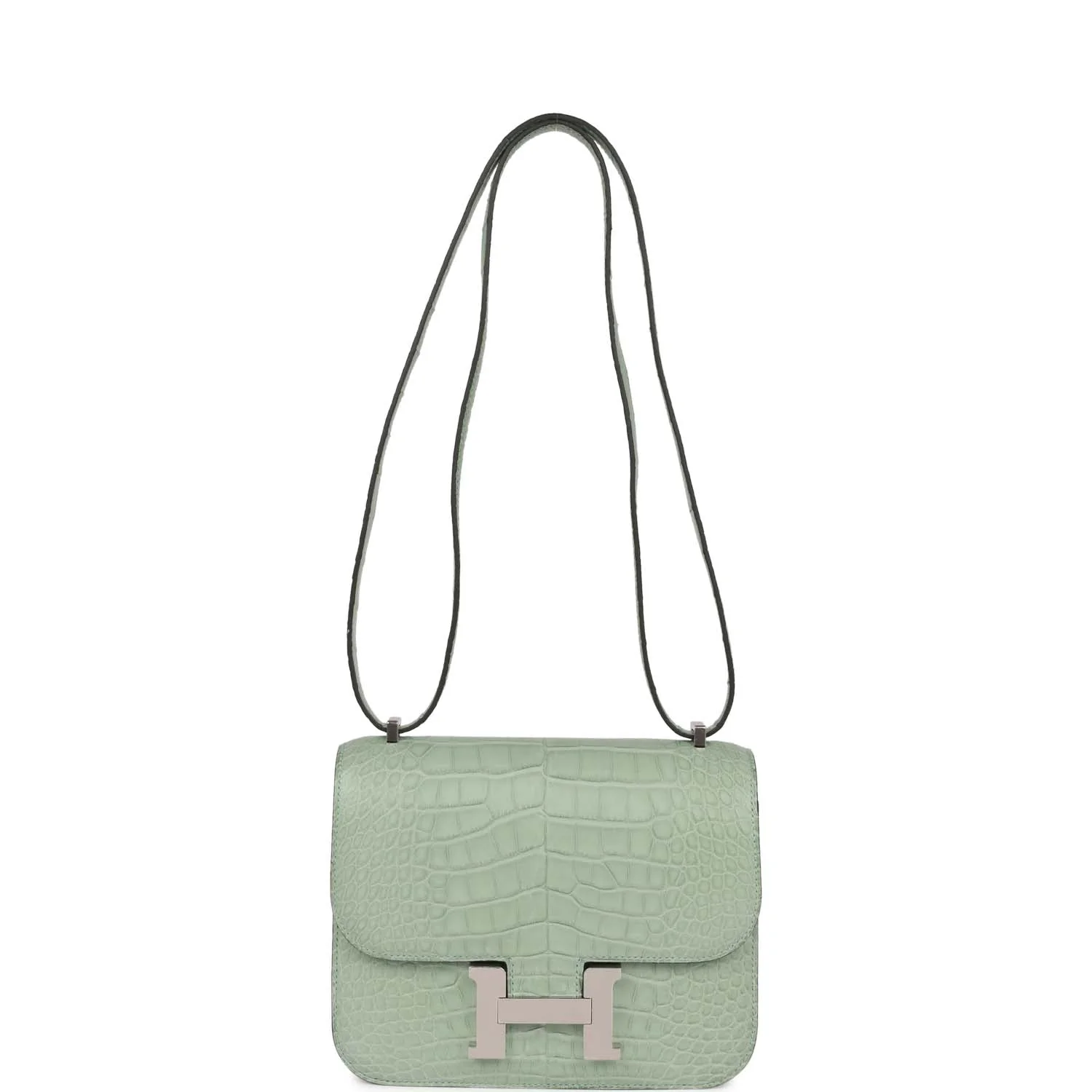 Hermes Constance 1-18 Vert D'Eau Matte Alligator Palladium Hardware