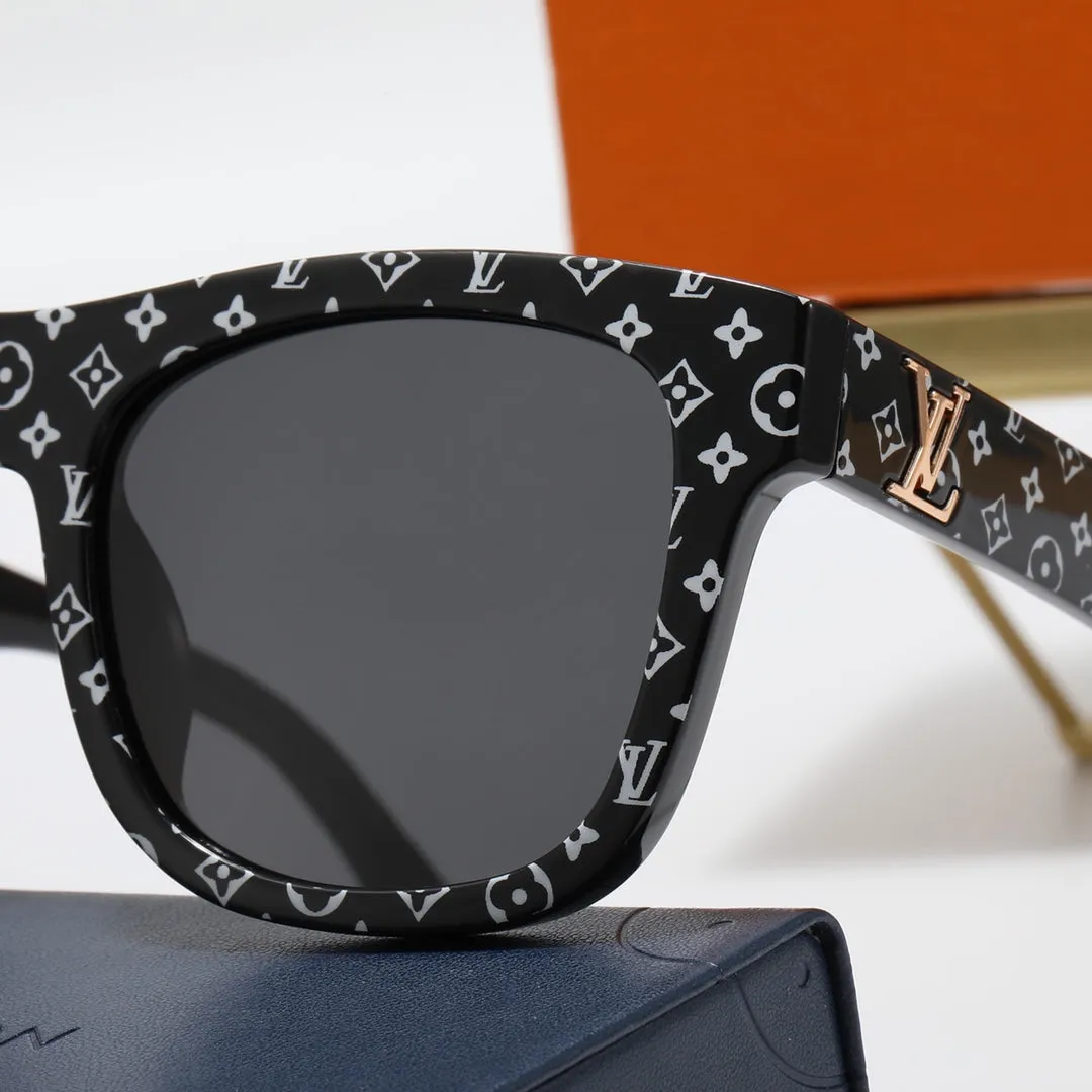 5 color fashion oval four-leaf clover print polarized sunglasses