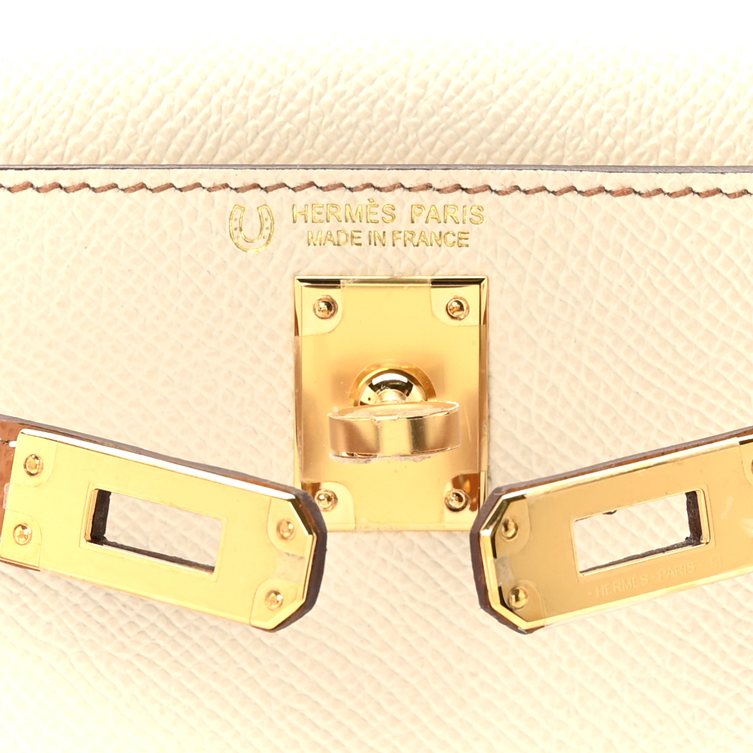 Epsom Horseshoe Mini Kelly Sellier 20 Craie Gold