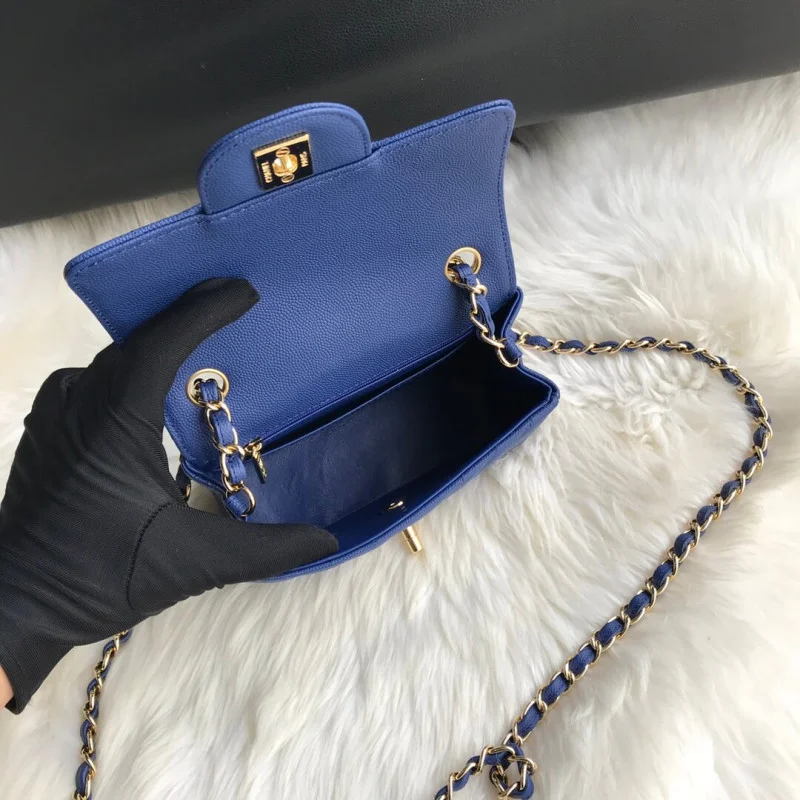 Chanel Chevron Caviar Leathe 17Cm Class-Flap Bag 1115