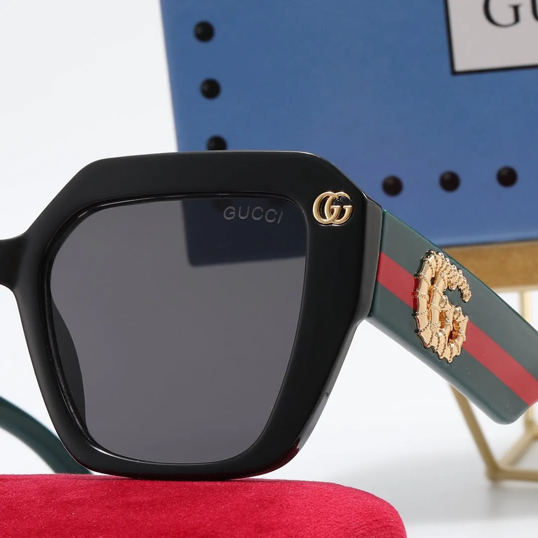 4 Colors Fashion Double G Striped Frame Sunglasses