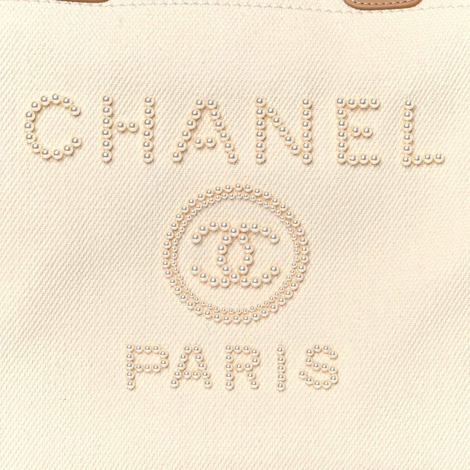 Canvas Pearl Large Deauville Tote Ecru Beige