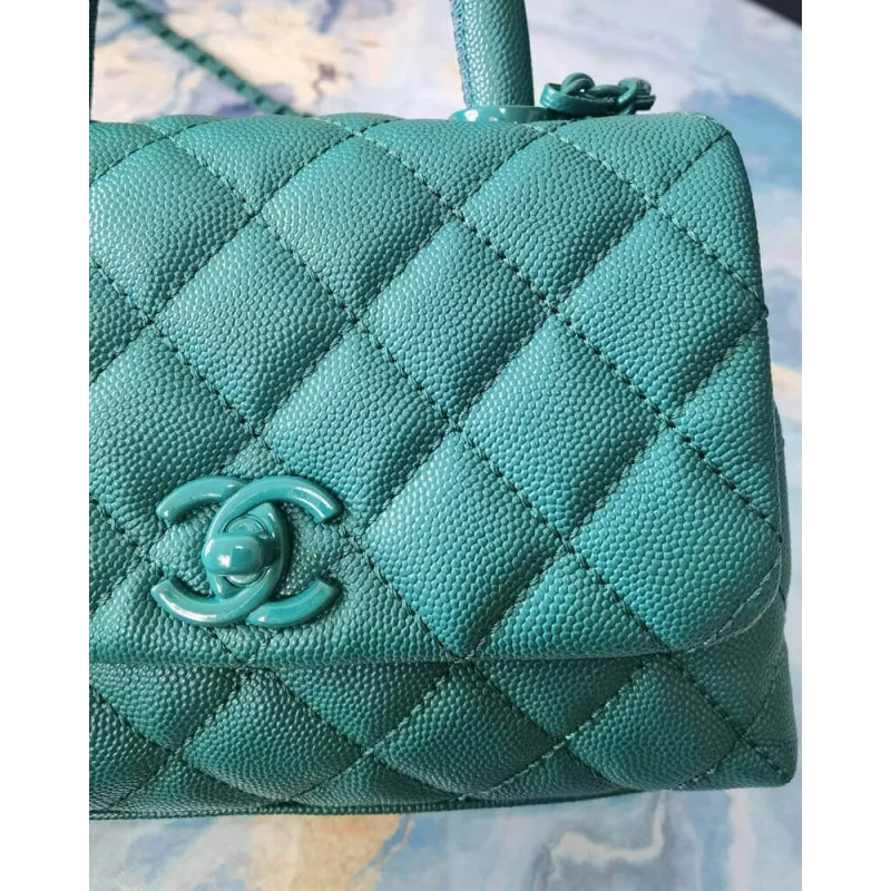 Chanel Mini Coco Handle Ultra Matte Bag In Grained Calfskin As2215