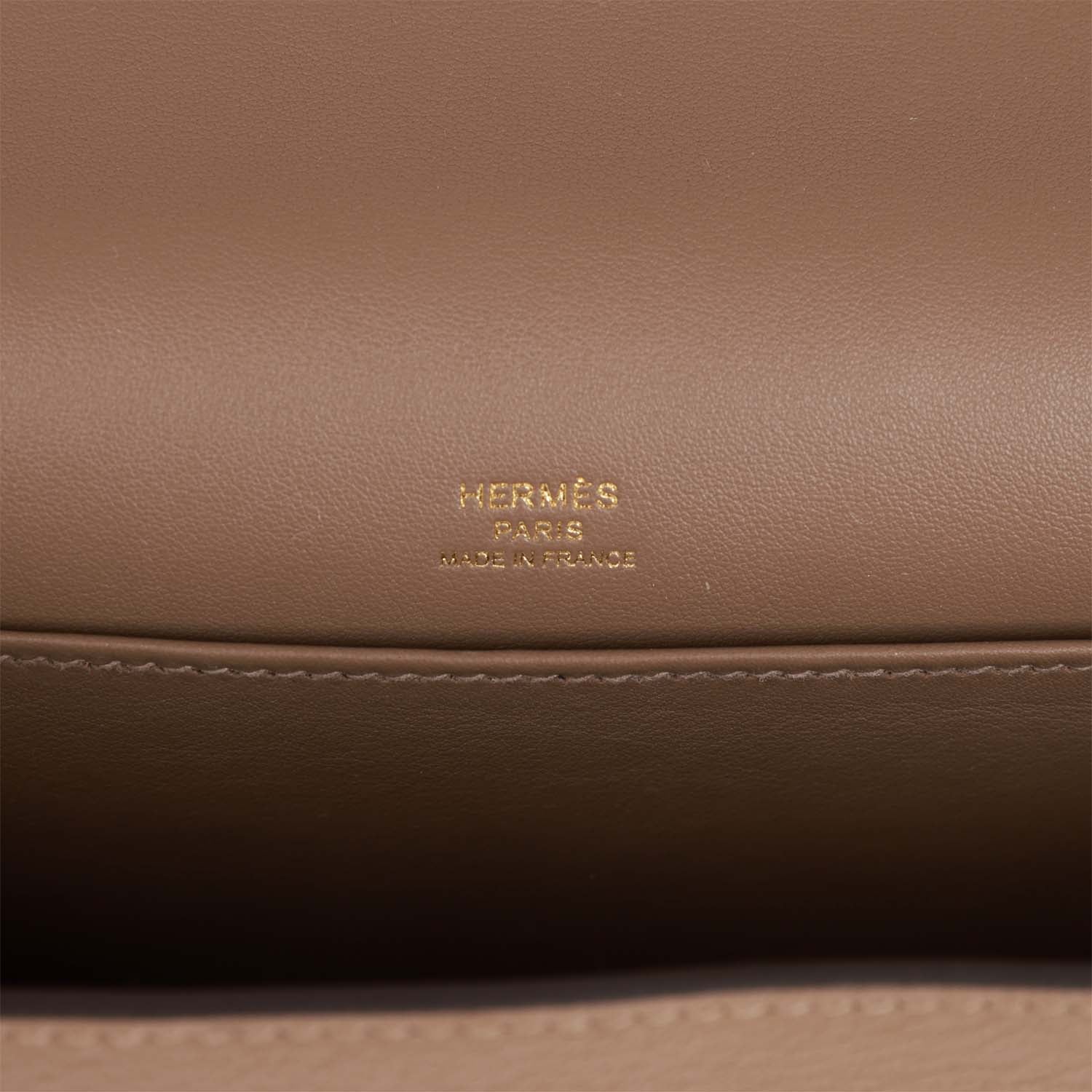 Hermes Geta Etoupe Chevre Gold Hardware