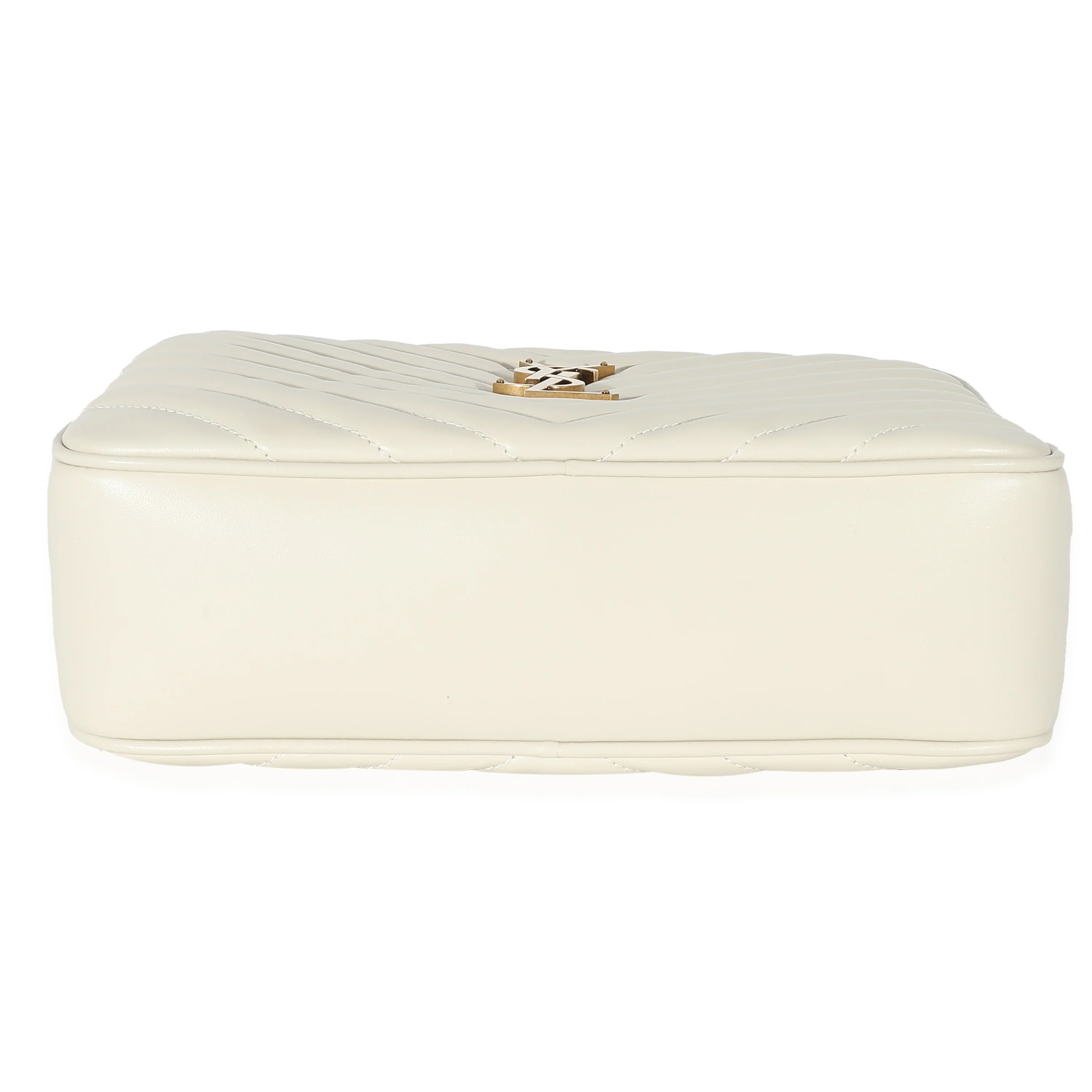 Saint Laurent Crema Soft Chevron Quilted Leather Lou Camera Bag