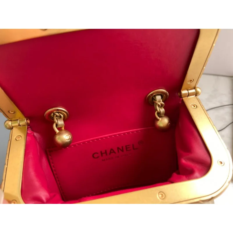 Chanel Small Lambskin Kiss-Lock Bag As1885