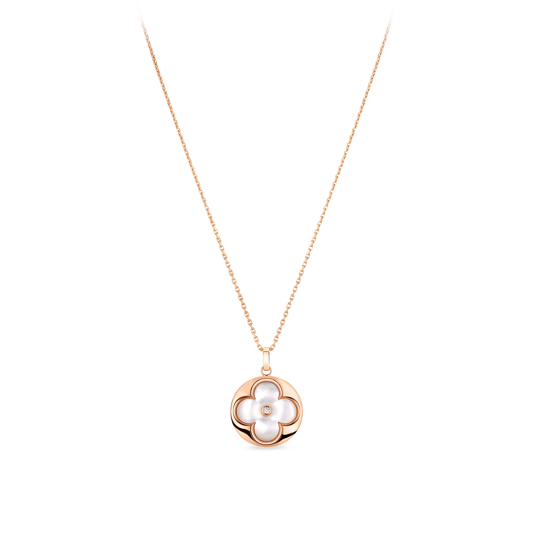 COLOR BLOSSOM XL pendant in rose gold, white mother-of-pearl and diamonds