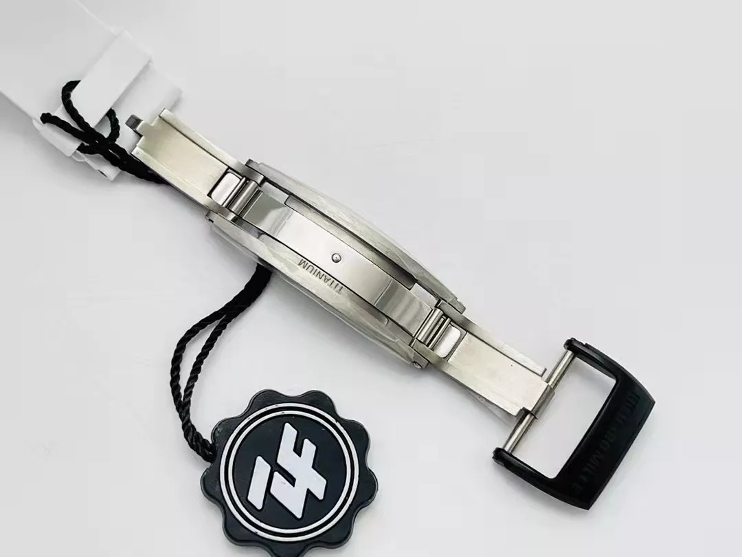 RM055 Skeleton Blue Dial Black Bezel White Rubber Strap ZF RMUL2