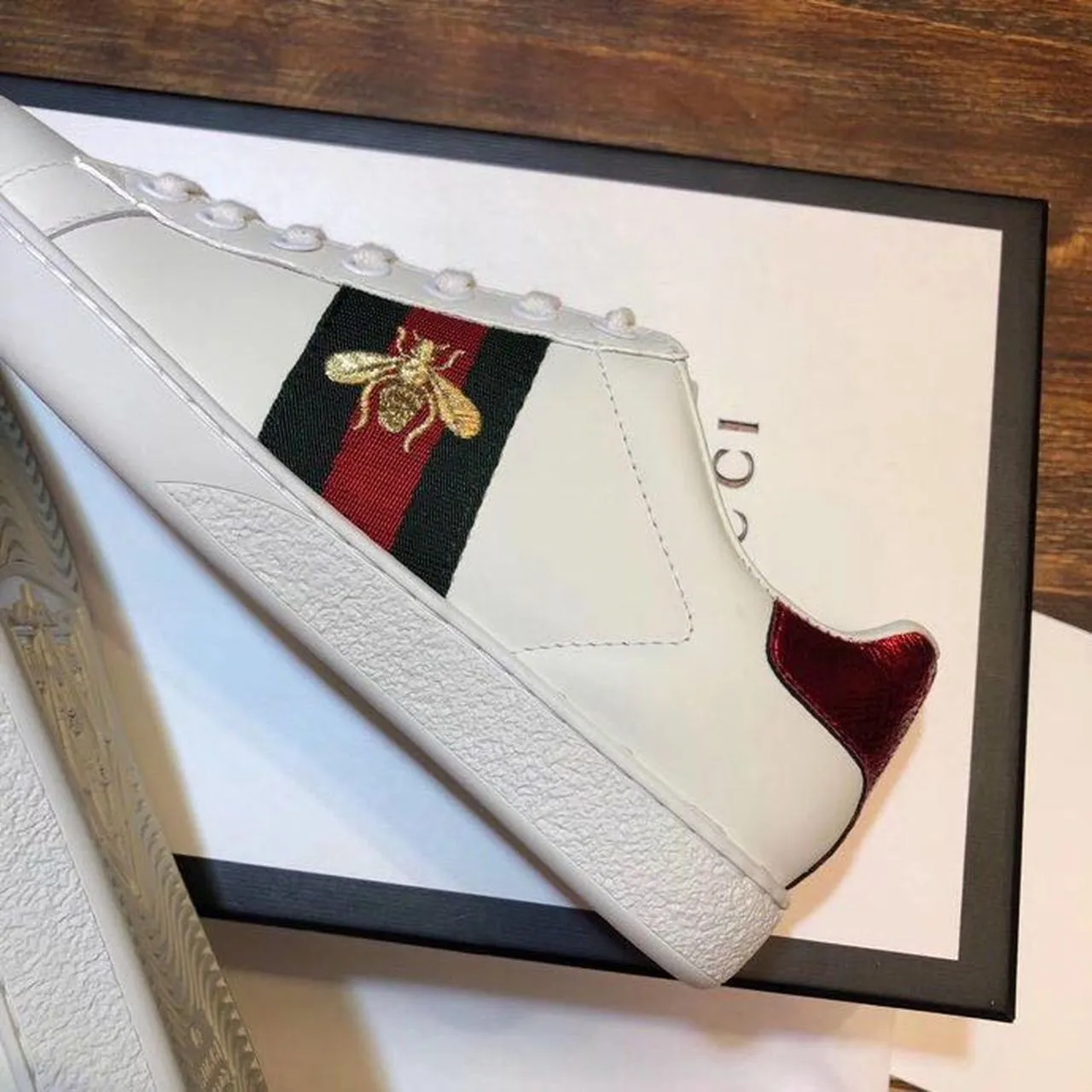 gg Ace Sneakers 429446 Calfskin Leather Spring/Summer 2020 Collection, White