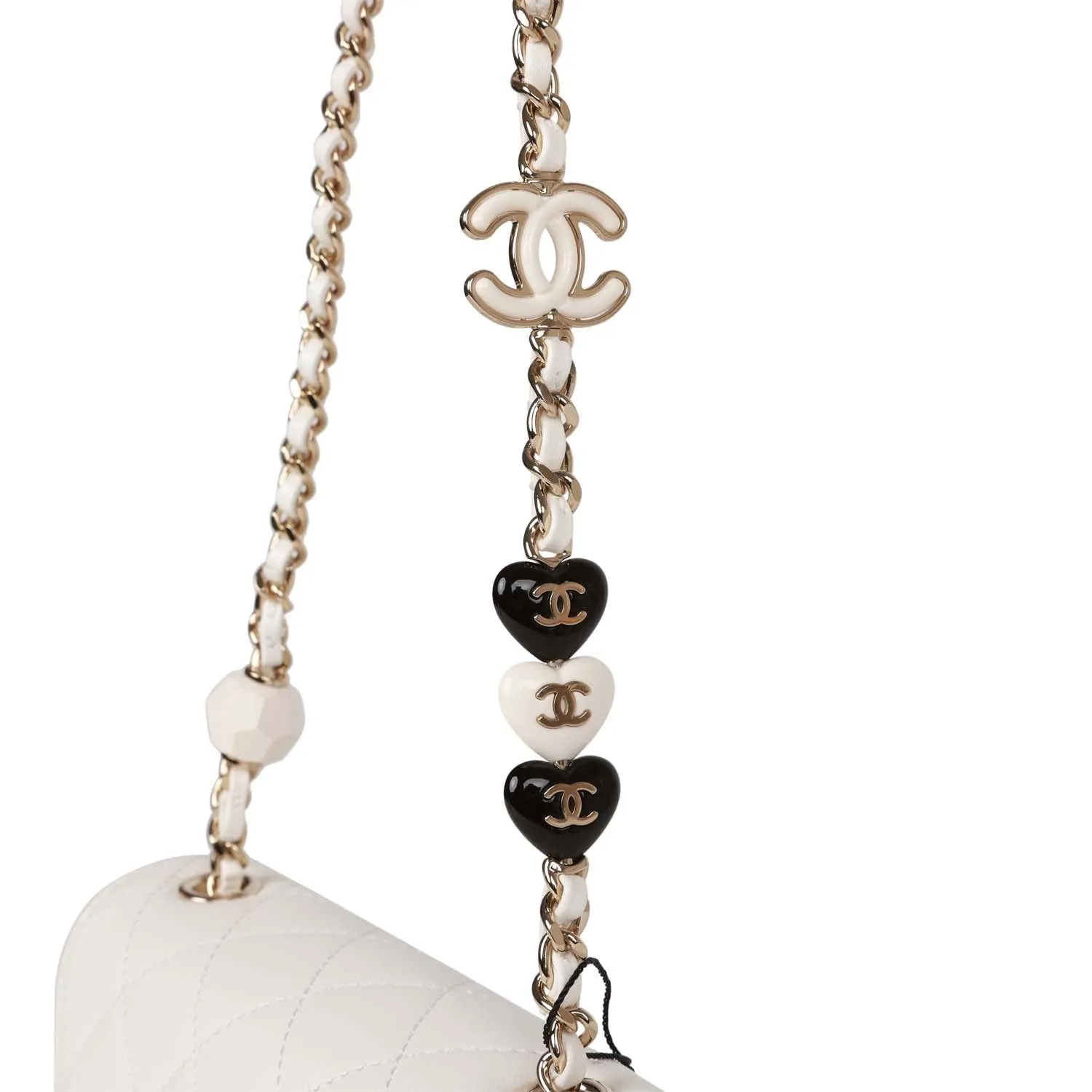 Sweet Mini Square Flap Bag White Lambskin Light Gold Hardware