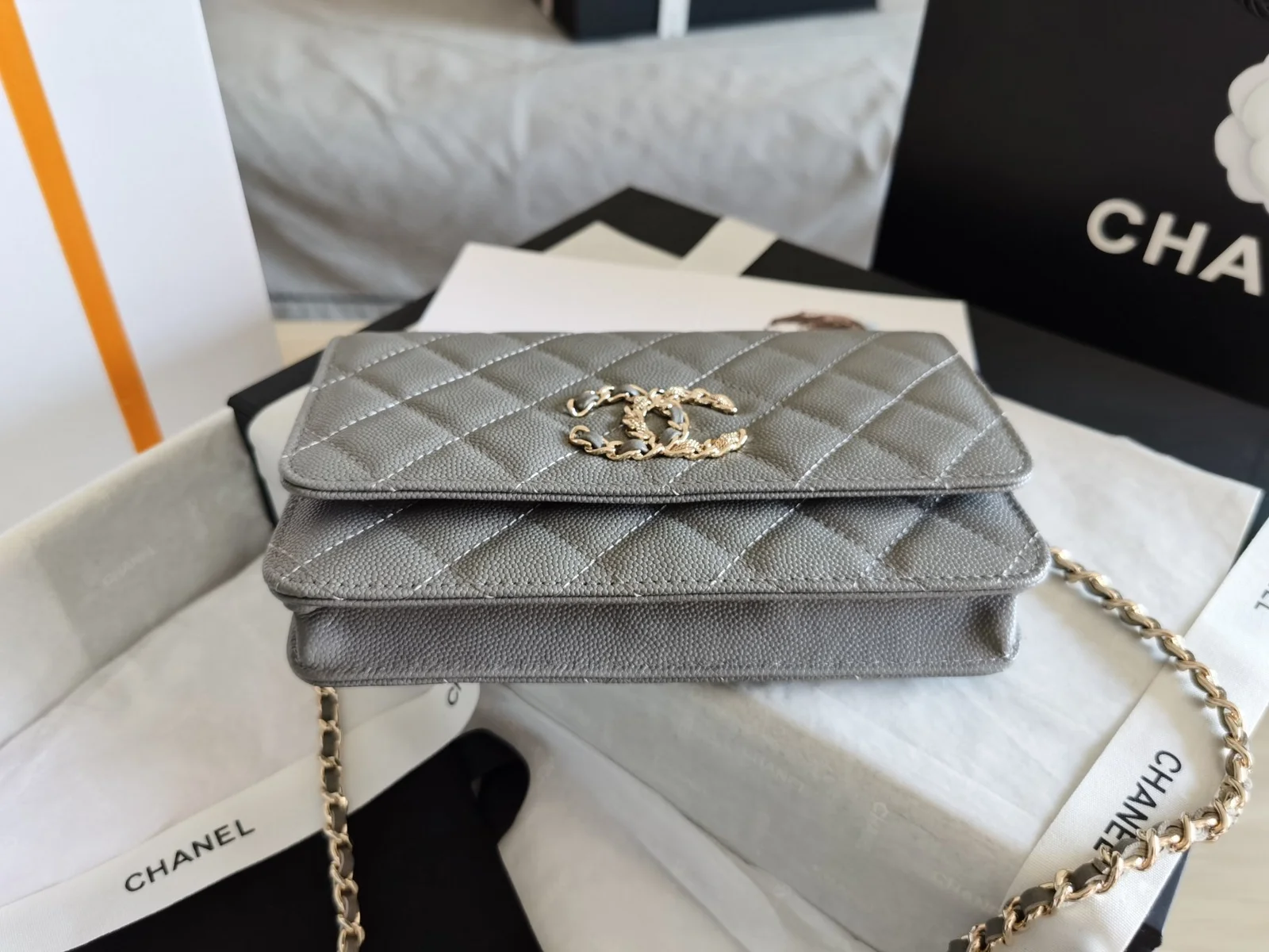 Chanel Mini Flap Bag Grey For Women 7.2in/18.5cm