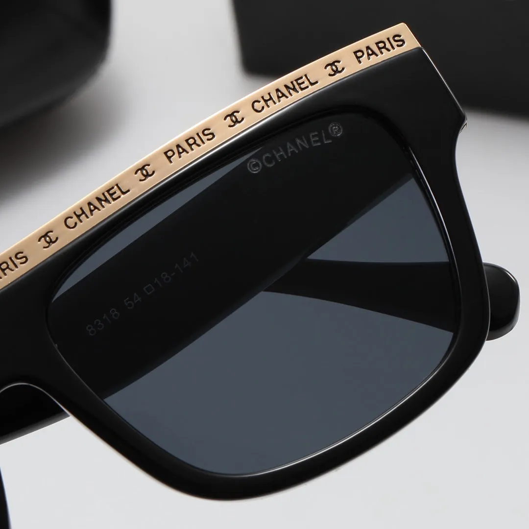 4 color luxury frame letter double c polarized sunglasses