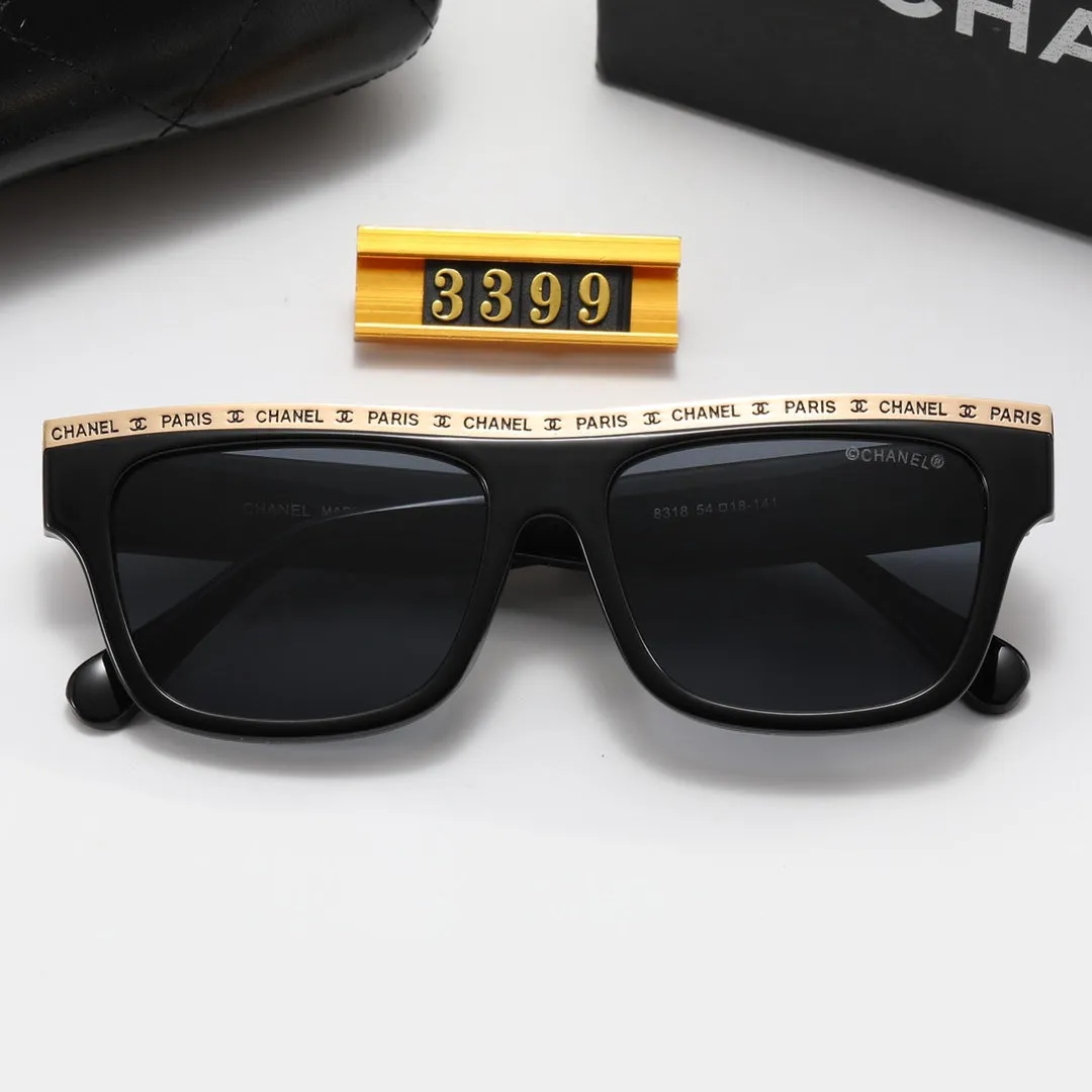 4 color luxury frame letter double c polarized sunglasses