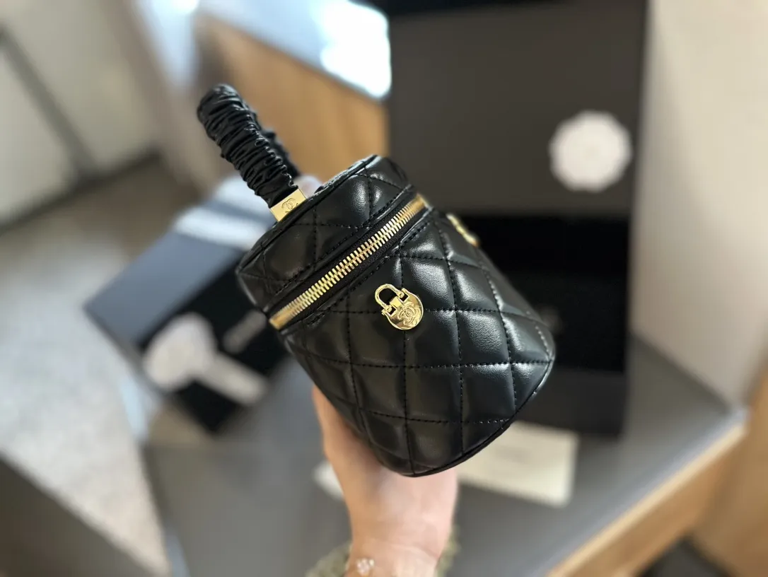 Vanity Case with Chain Quilted Lambskin Mini