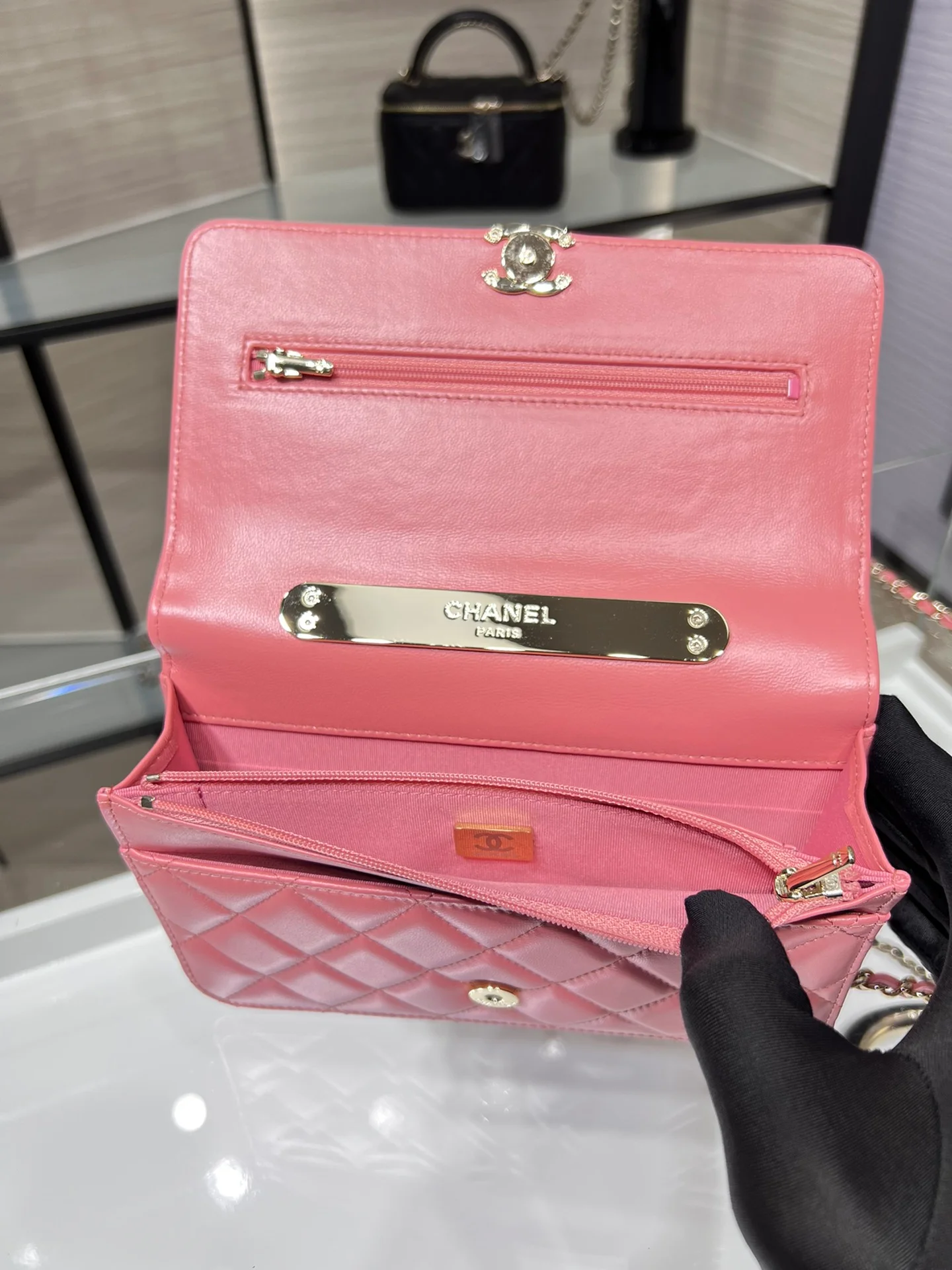 Chanel WOC 19 Chain Wallet Bag Gold Hardware Pink For Women, Women’s Handbags, Shoulder Bags 7.5in/19cm