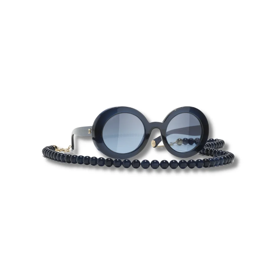 Round Sunglasses Dark Blue And Gold For Women A71512 X08101 S0312