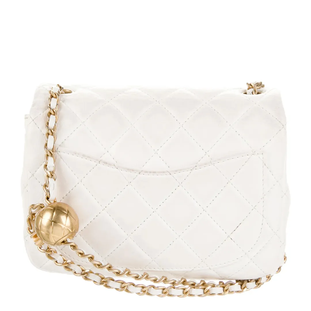 2021 Pearl Crush Mini Square Flap Bag