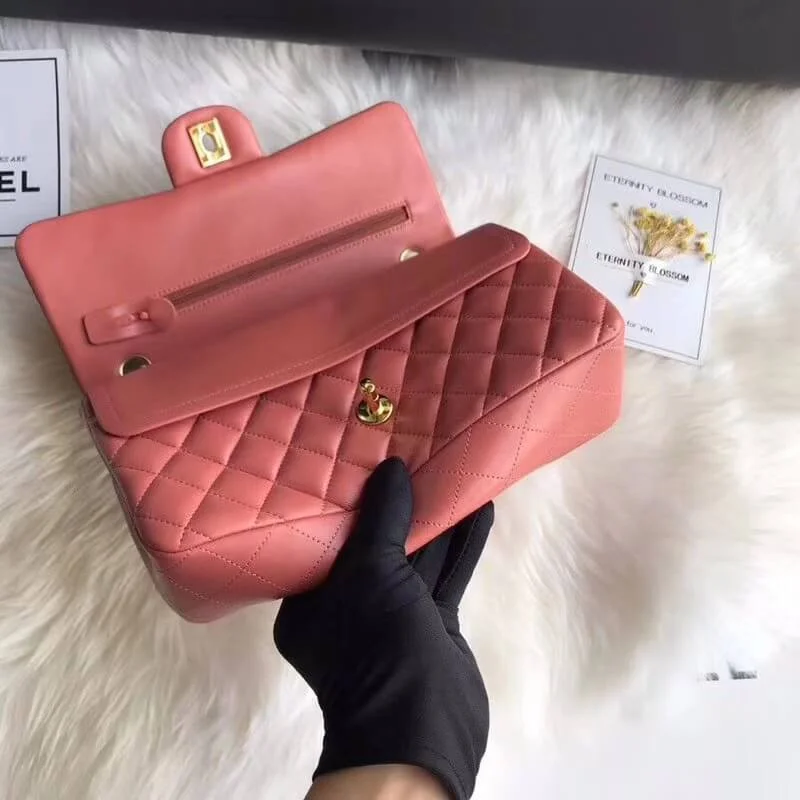 Chanel 1112 Rose Quartz Medium Size 2.55 Lambskin Leather Flap Bag