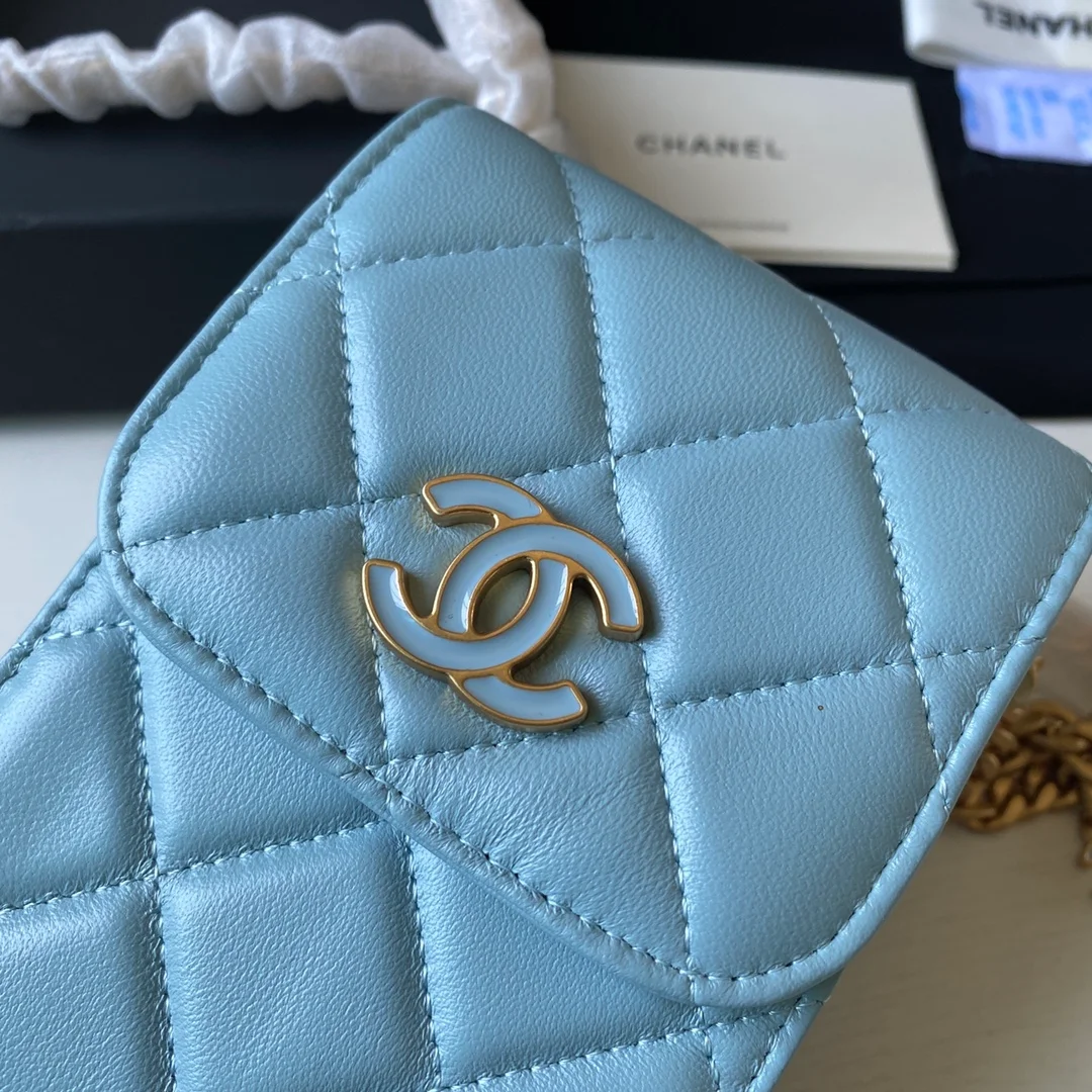Chanel Phone Holder Blue Bag For Women 15cm/6in