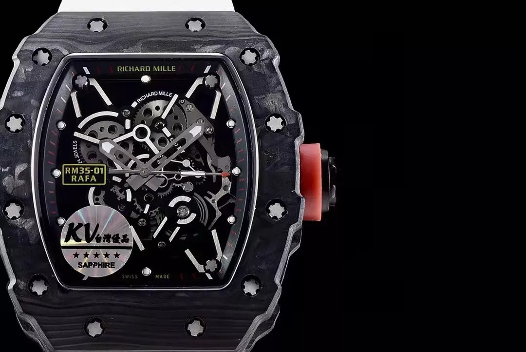 RM 35-01 Black Bezel Blue Dial White Rubber Strap KV RUML3