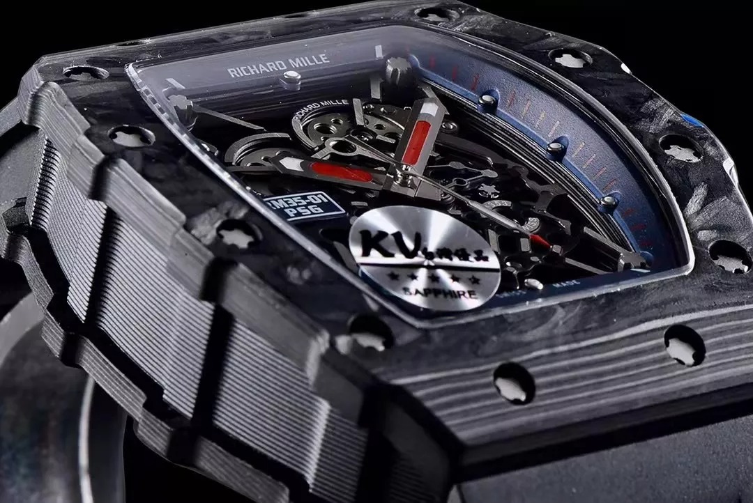 RM 35-01 Black Bezel Blue Dial Black Rubber Strap KV RUML3